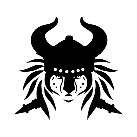 Tribal tattoo viking lion head PNG Free Download