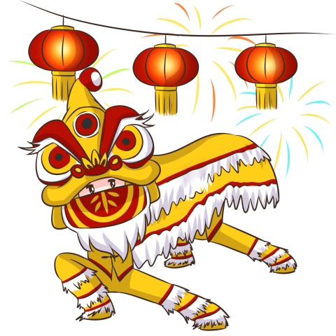 Lion dance dragon dance hanging PNG Free Download