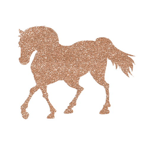 Golden rose glitter pink horse PNG Free Download