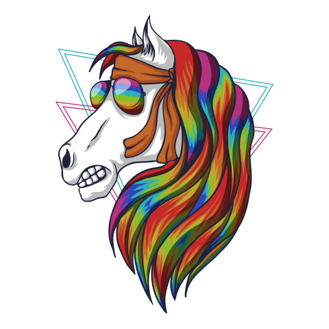 Horse head colorful vector illustration Free Download PNG