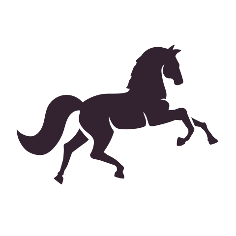 Silhouette of running horse PNG Free Download