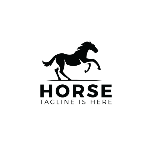 Running horse logo template PNG Free Download