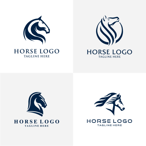 Head horse set illustration symbol Free Download PNG
