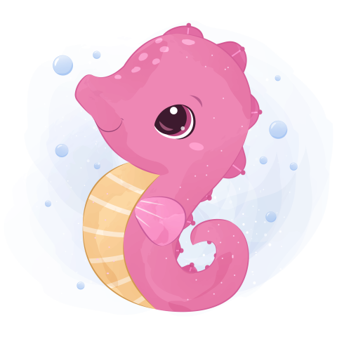 Cute little sea horse PNG Free Download