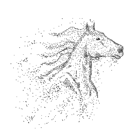 Horse head particle vector illustration PNG Free Download