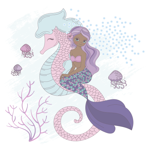 Sea friend mermaid princess underwater PNG Free Download