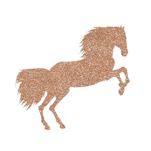 Jumping golden rose glitter horse PNG Free Download