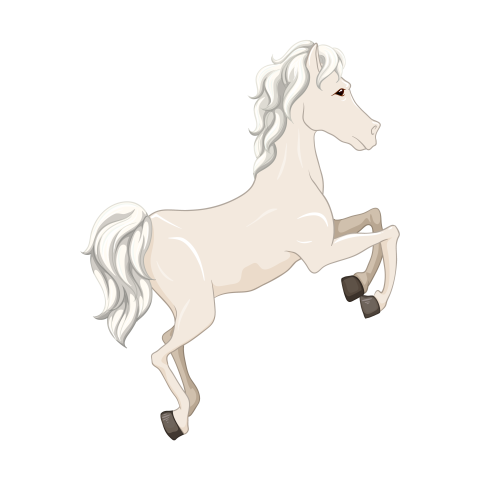 White horse cartoon vector PNG Free Download