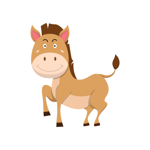 Cute horse cartoon characters vector PNG Free Download