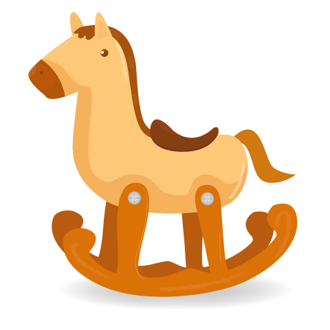 Yellow wooden horse PNG Free Download