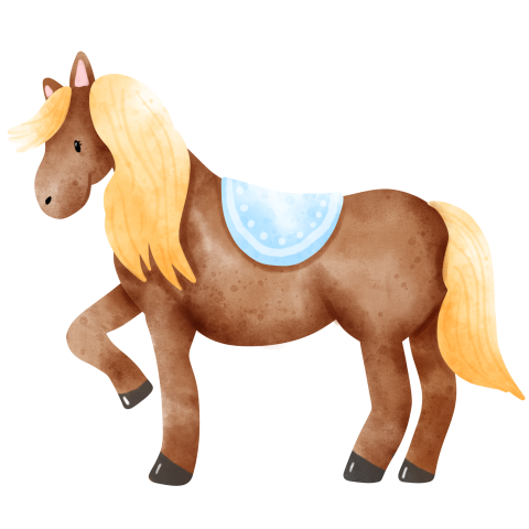 Brown horse watercolor PNG Free Download