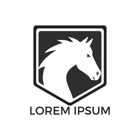 Horse shield logo design PNG free Download