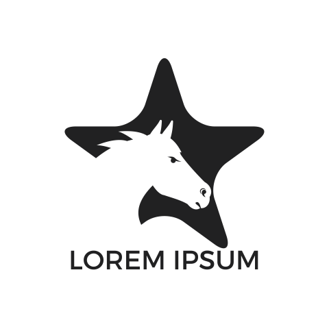 Star horse logo design PNG Free Download