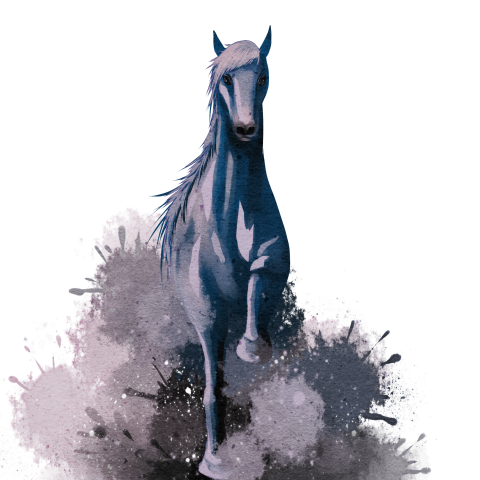 Running horse watercolor PNG free Download