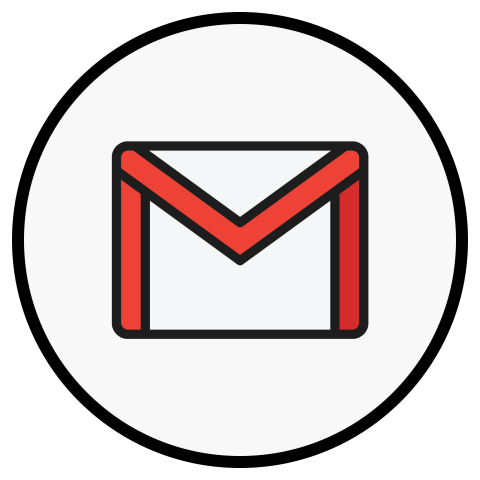 Gmail  Black & Red PNG 2Cartoon sticker Image