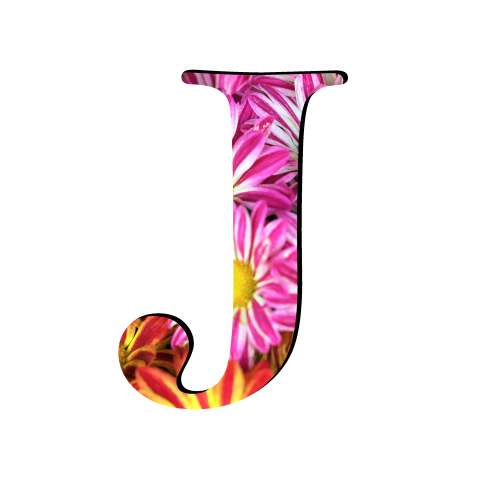 Beautiful Flowering Art J Letter PNG Wallpaper Image