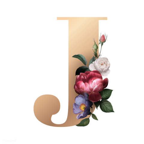 J Letter Flower  PNG Image Free Download