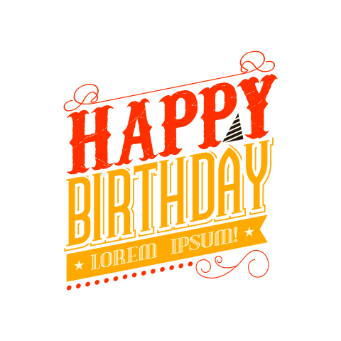 PSD Vector Happy Birthday PNG Tag Free Download