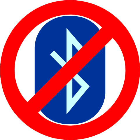 Oval Bluetooth Icon with Stop Sign PNG Tag, Sticker