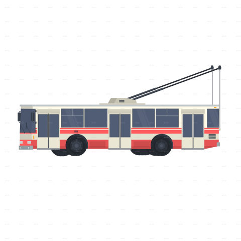 Trolleybus PNG on White Background