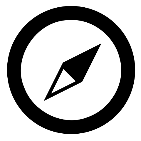 Black & White Compass PNG icon Free Download