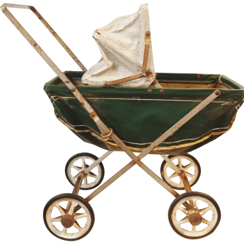 Wooden Stroller PNG Image with Transparent Background