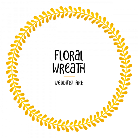 elegant golden floral wreath circle png free