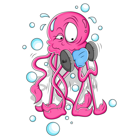 Cartoon Octopus Character, Vector Octopus Jim Character Images , Transparent Background