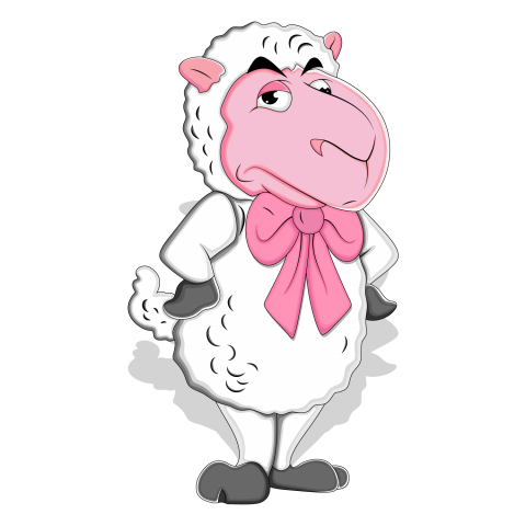 Cute Sheep Cartoon Royalty Free Vector Image - VectorStock , Transparent Free Download