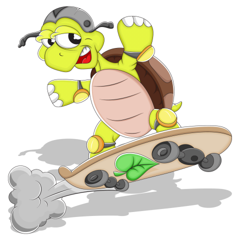 Cute Cartoon Turtle Image , Vector & illustration Playing Turtle , Transparent PNG image