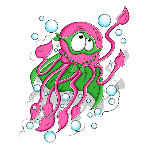 Cartoon Vector Octopus Images , illustration Octopus with Super Hero Character, Transparent free  Download