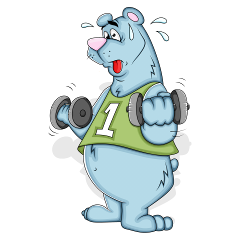 Cartoon Polar Bear Blue Color with Black Iron Exercise Vectors Character  PNG Images , Transparent Free Download