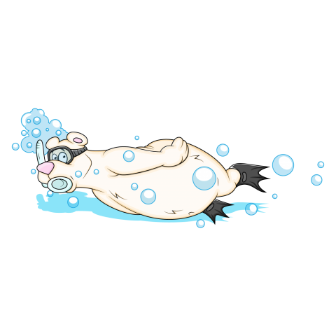 Cute Cartoon Polar Bear Vectors Swimming Character  PNG Images , Transparent Free Download