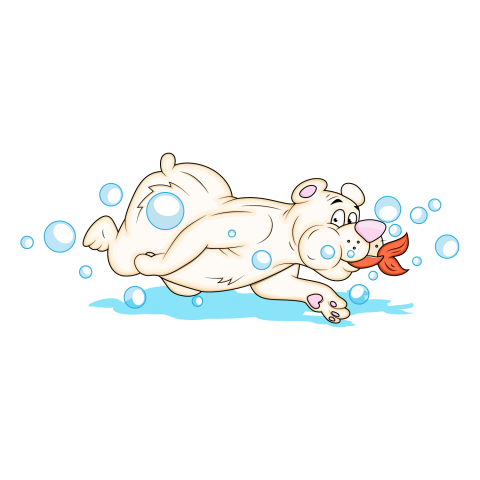 Cute Cartoon Polar Bear Vectors Swimming with Eating Fish Character  PNG Images , Transparent Free Download