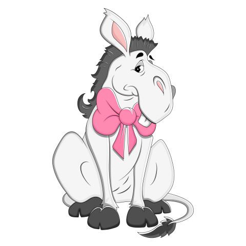 Premium Vector | Cute Cartoon Donkey Vector & Illustrations, Free Clipart Donkey Character Images with Transparent Background