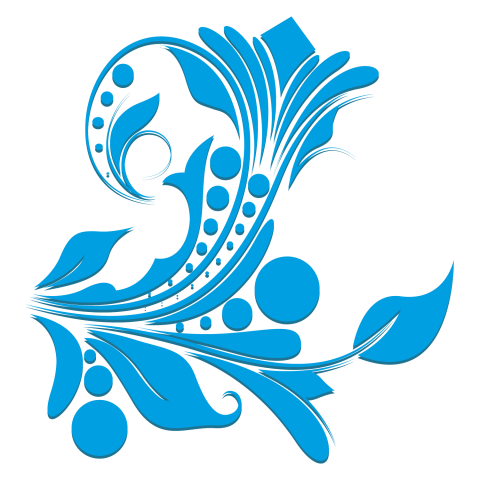 Blue Floral Vector Art Design PNG Image With transparent Free Download