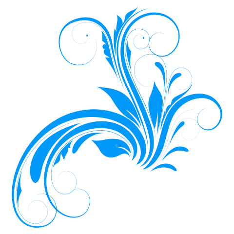 Blue Flourish Art Design With Transparent Floral Clipart Design HD PNG Download