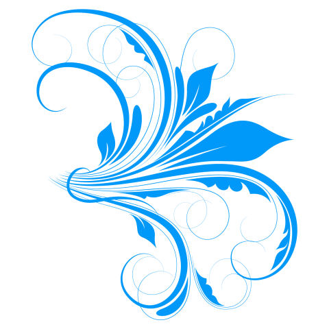 Royalty Free Blue Flourish Art Design With Transparent Background Floral Clipart Design HD PNG Download
