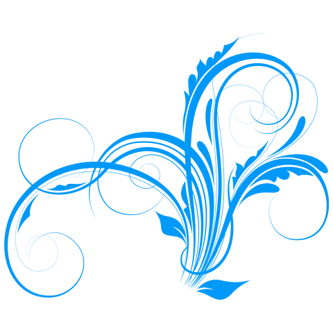 Royalty Free Blue Flourish Art Design With Transparent Floral Clipart Design HD PNG Download