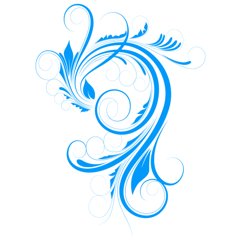 Abstract Floral Design & Royalty Free Blue Flourish Vector Design PNG Image With Transparent Free Design