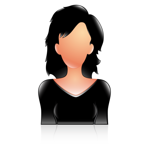 Women profile vactor icon black dress