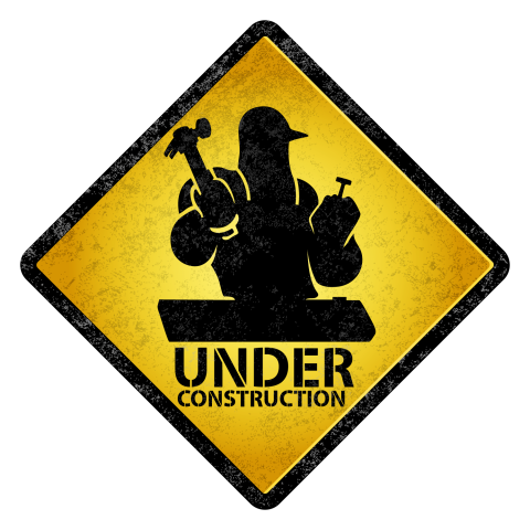 Triangle Under construction vector gold and black graphic design image