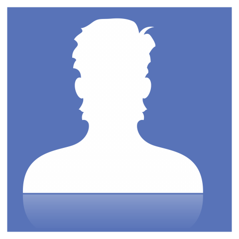 Man profile character blue colour vector graphic design