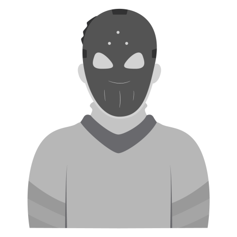 Mask grey man profile avatar vector graphic design