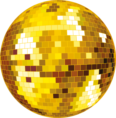 Golden Disco Ball PNG Picture Free Background