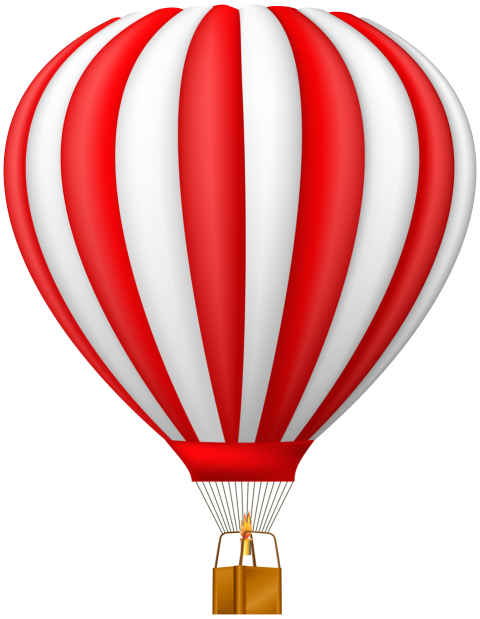 Hot Air Balloon Red & white PNG Image
