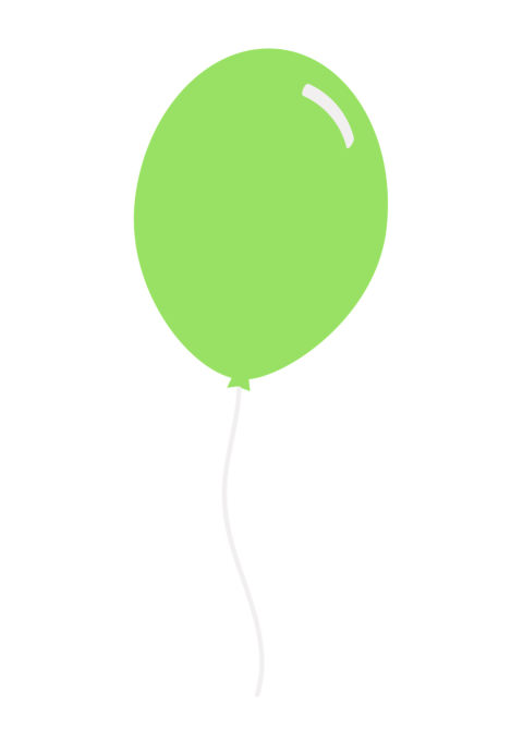 Green Balloon PNG Image on White Backgound