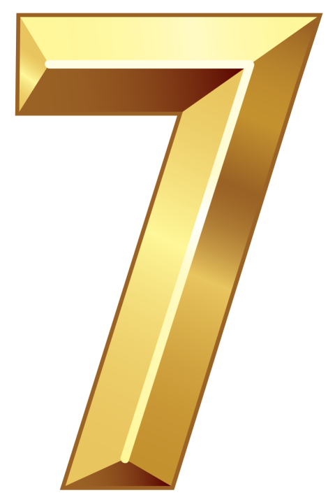 Transparent Text 7 Number PNG Image