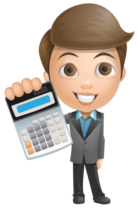 Computer Calculator with Boy PNG Sticker