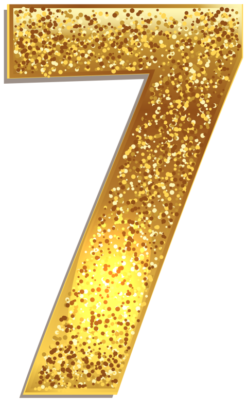 Golden Gilter 7 Number PNG Image Free Download